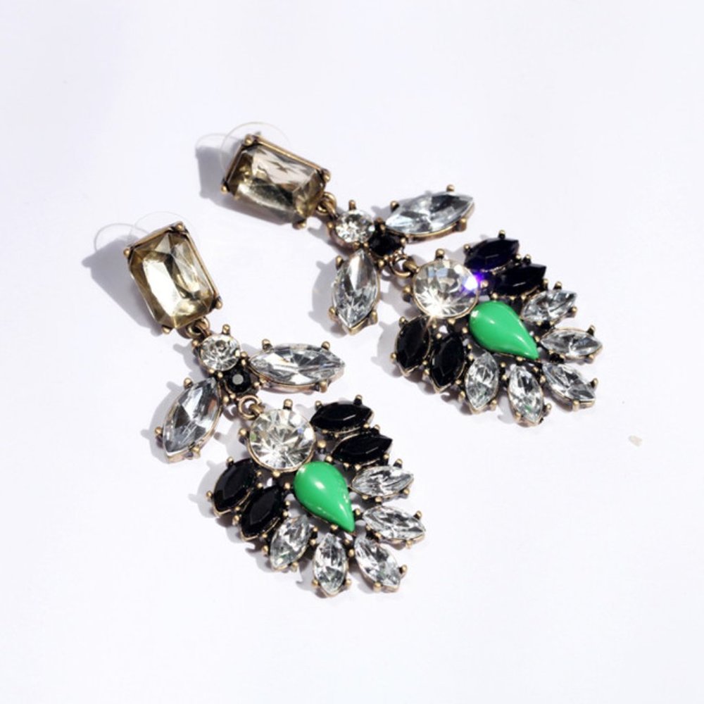 Large Multi Crystal Bold Stud Earrings - image 3